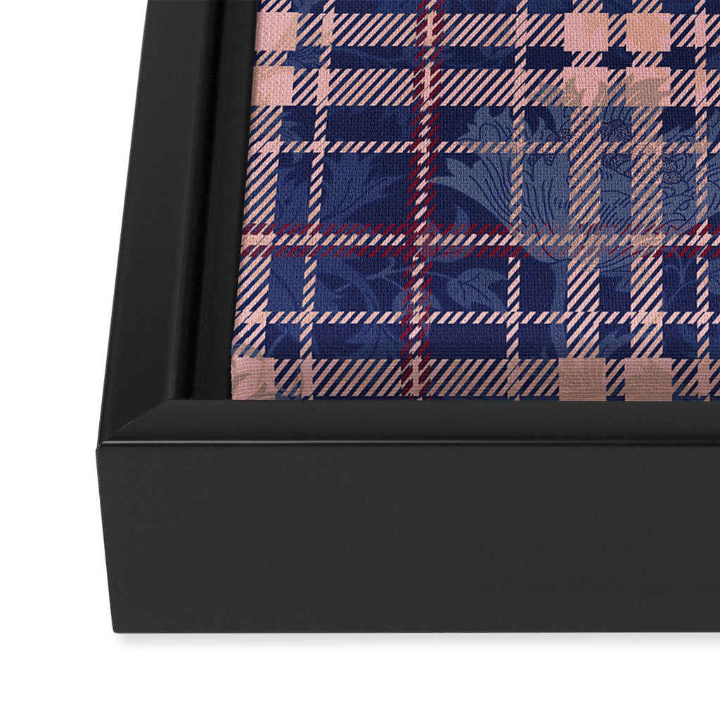 Tartan and Floral Texture Pattern Framed Canvas Print Gallery Image 3