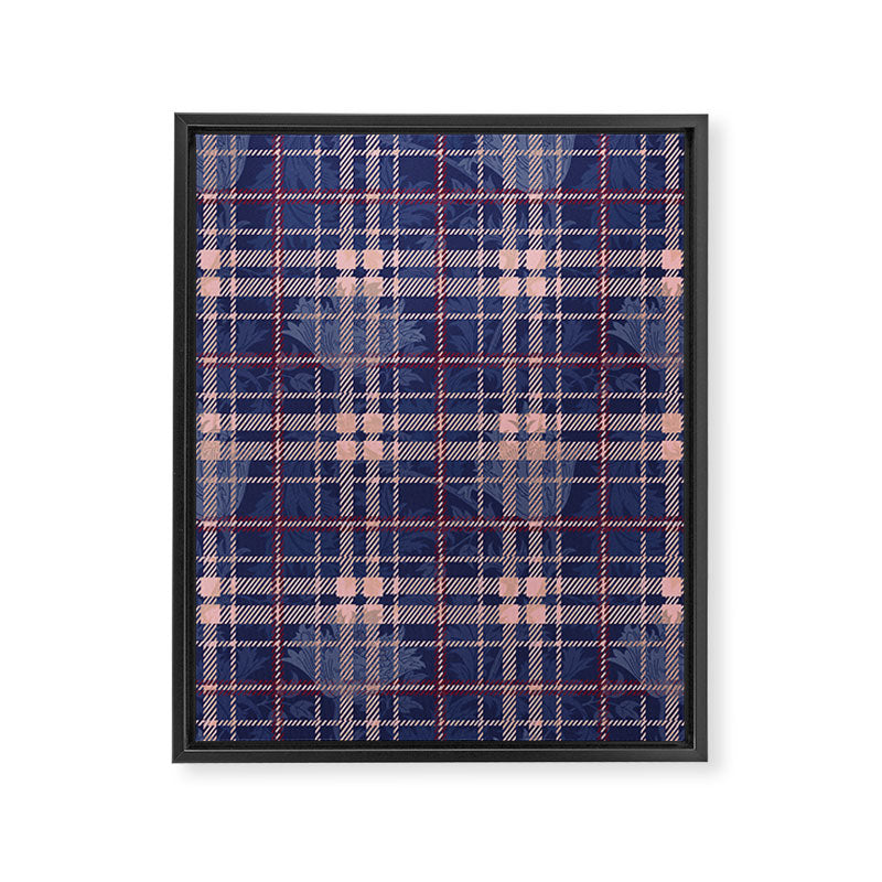 Tartan and Floral Texture Pattern Framed Canvas Print Gallery Image 8