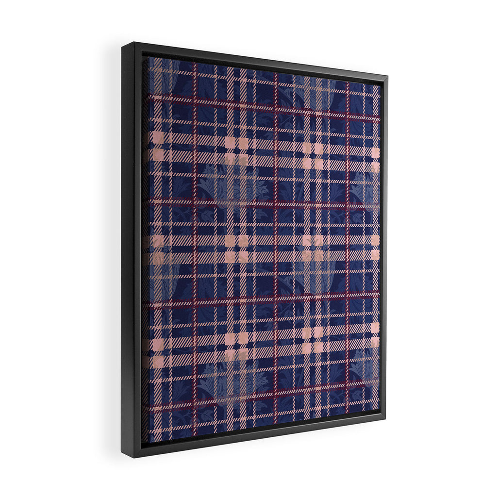 Tartan and Floral Texture Pattern Framed Canvas Print Gallery Image 2