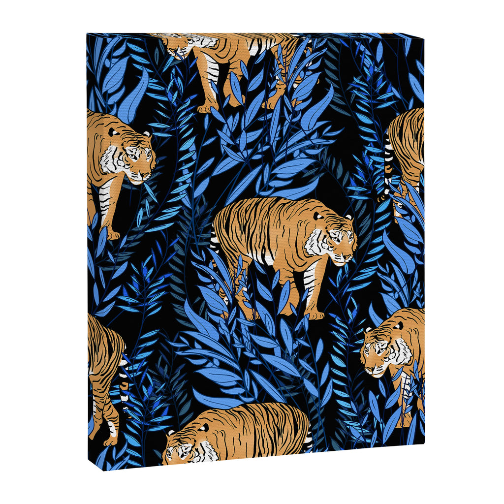 Tiger and leaf pattern Canvas Print Gallery Image 6