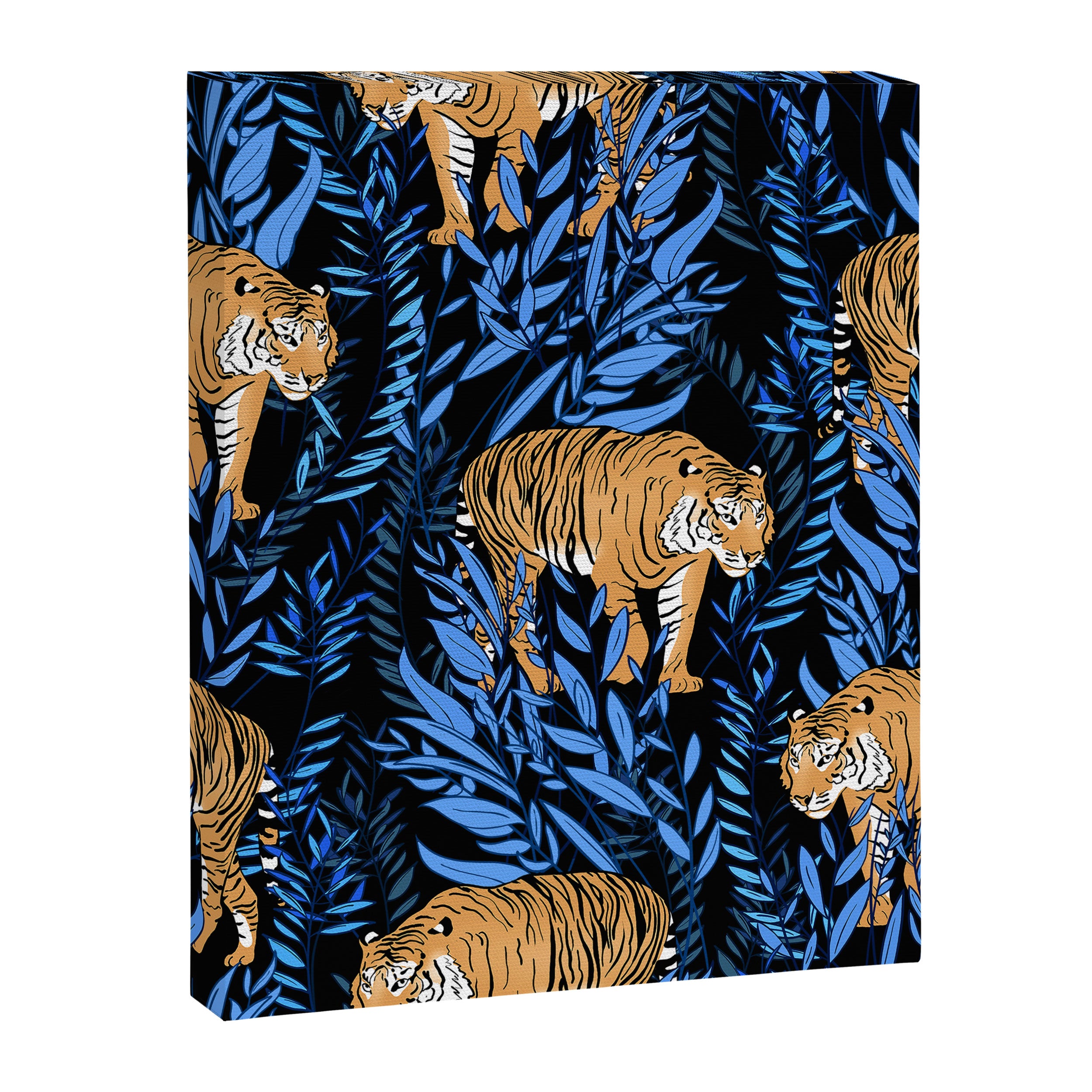 Tiger and leaf pattern Canvas Print Gallery Image 6