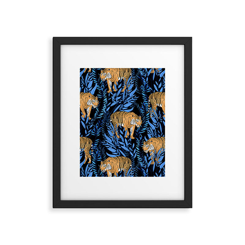 Tiger and leaf pattern Framed Art Print Gallery Image 5