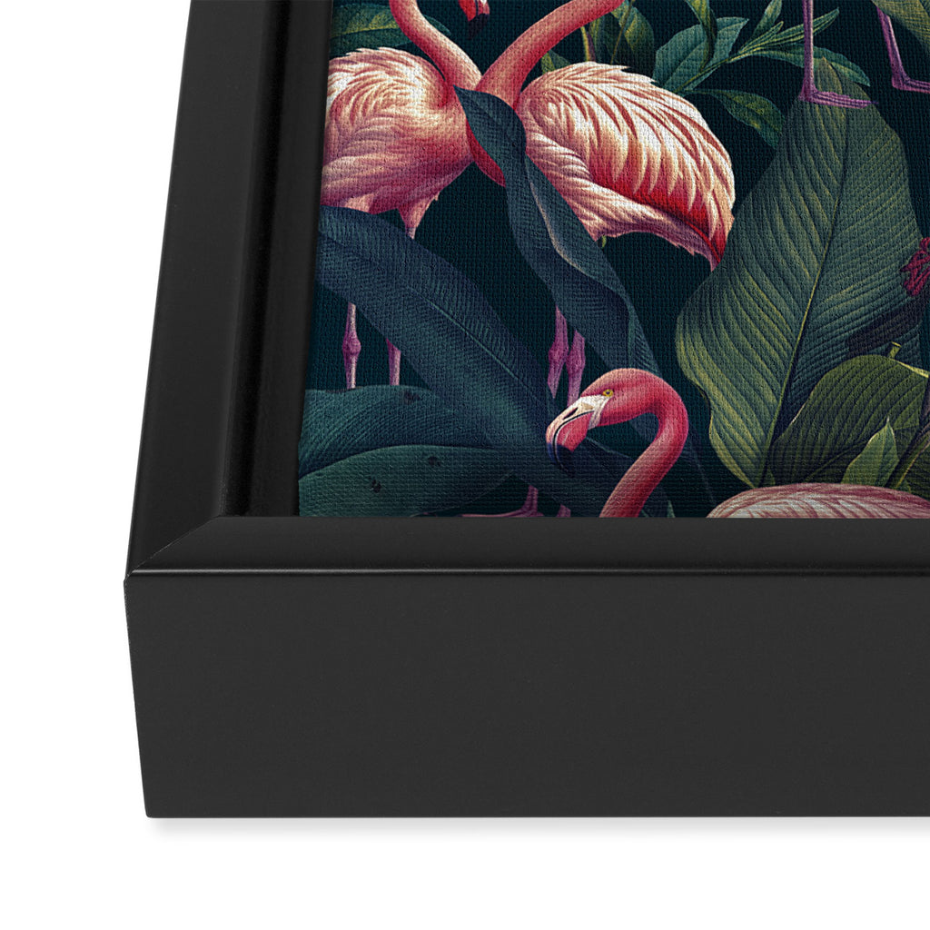 Tropical Flamingos Framed Canvas Print Gallery Image 3