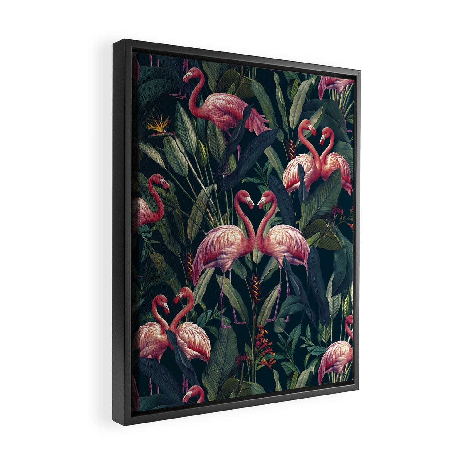 Tropical Flamingos Framed Canvas Print Gallery Image 2