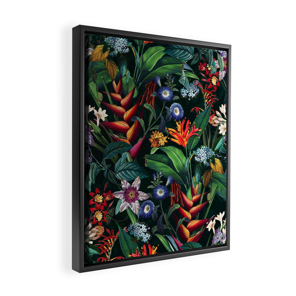 Tropical Flora - Night Framed Canvas Print Gallery Image 2