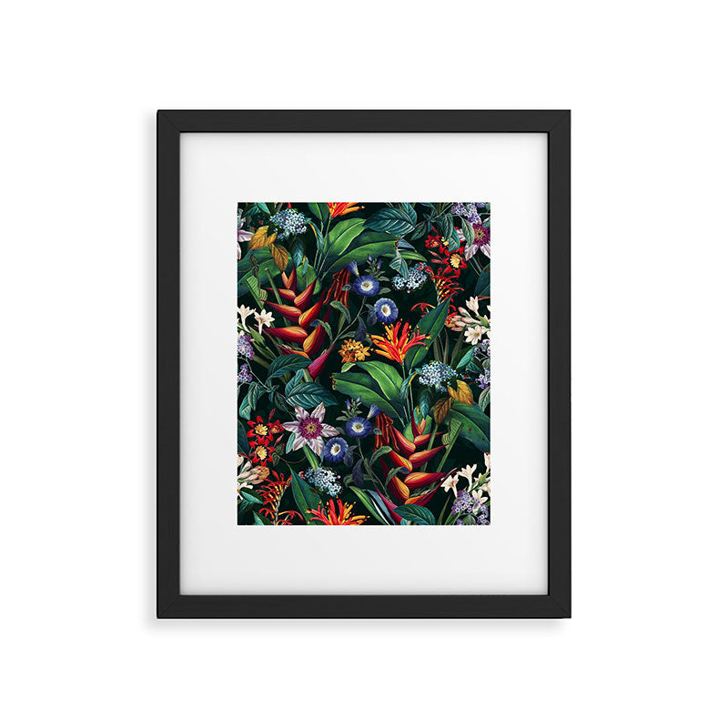Tropical Flora - Night Framed Art Print Gallery Image 5