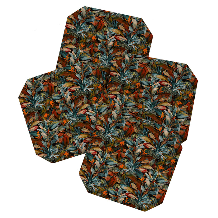 Tropical Night Garden Multicolor Coaster Gallery Image 1