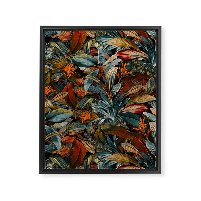 Tropical Night Garden Multicolor Framed Canvas Print Gallery Image 1