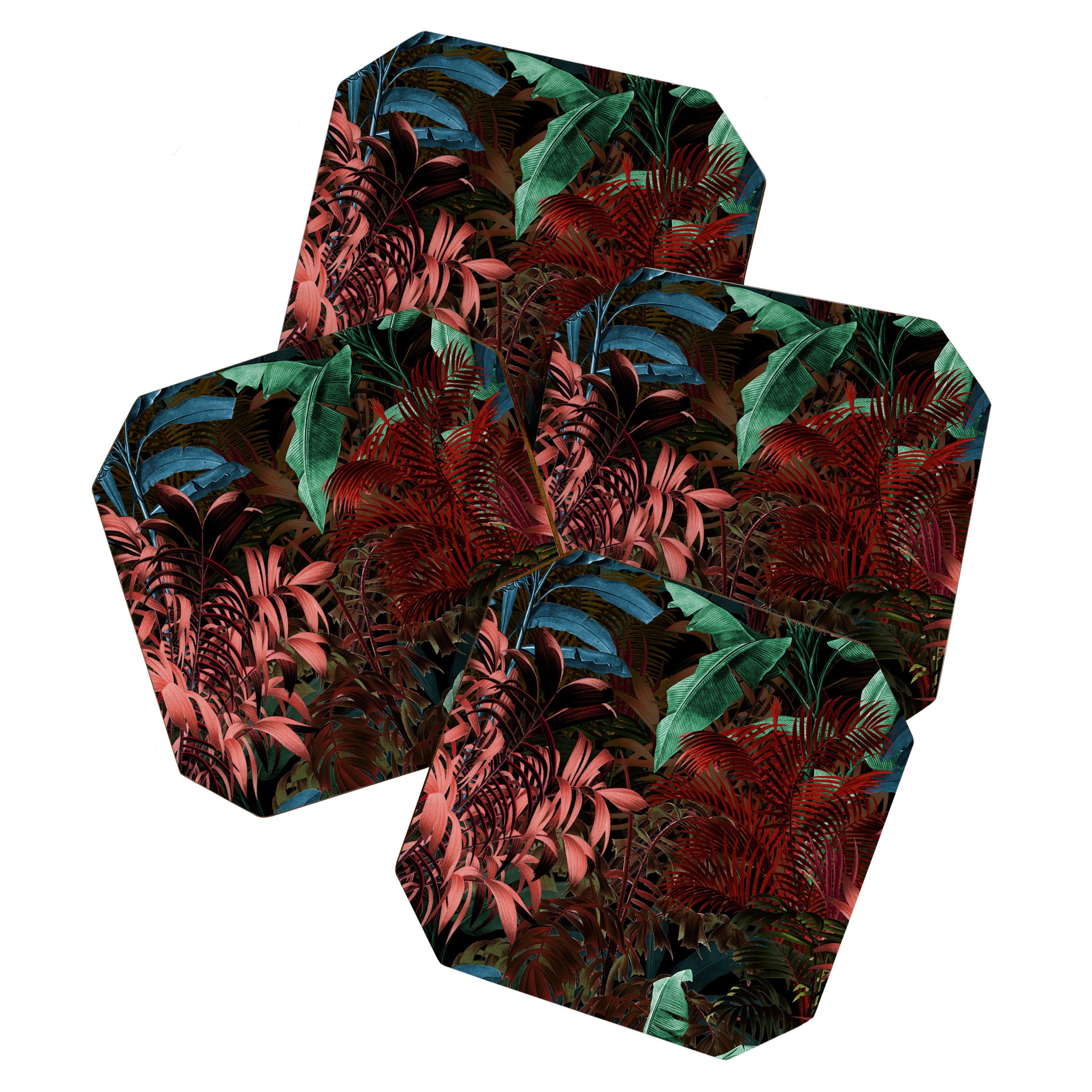 Tropical Night Garden Multicolor Coaster Gallery Image 1