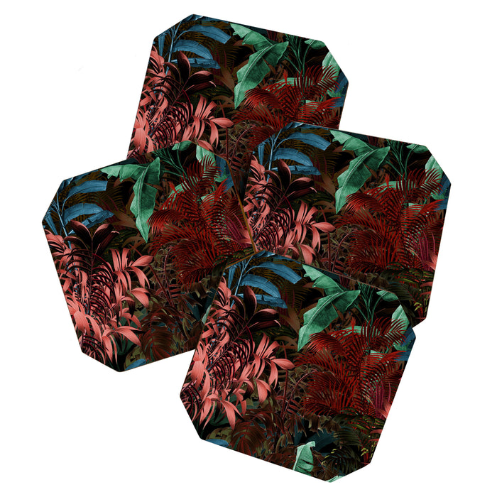 Tropical Night Garden Multicolor Coaster Gallery Image 1