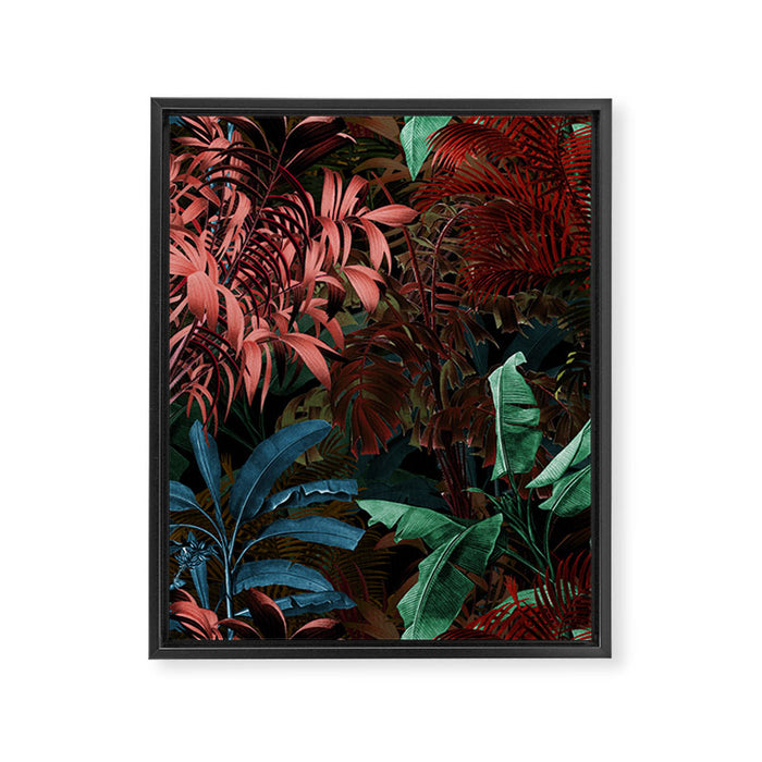 Tropical Night Garden Multicolor Framed Canvas Print Gallery Image 1