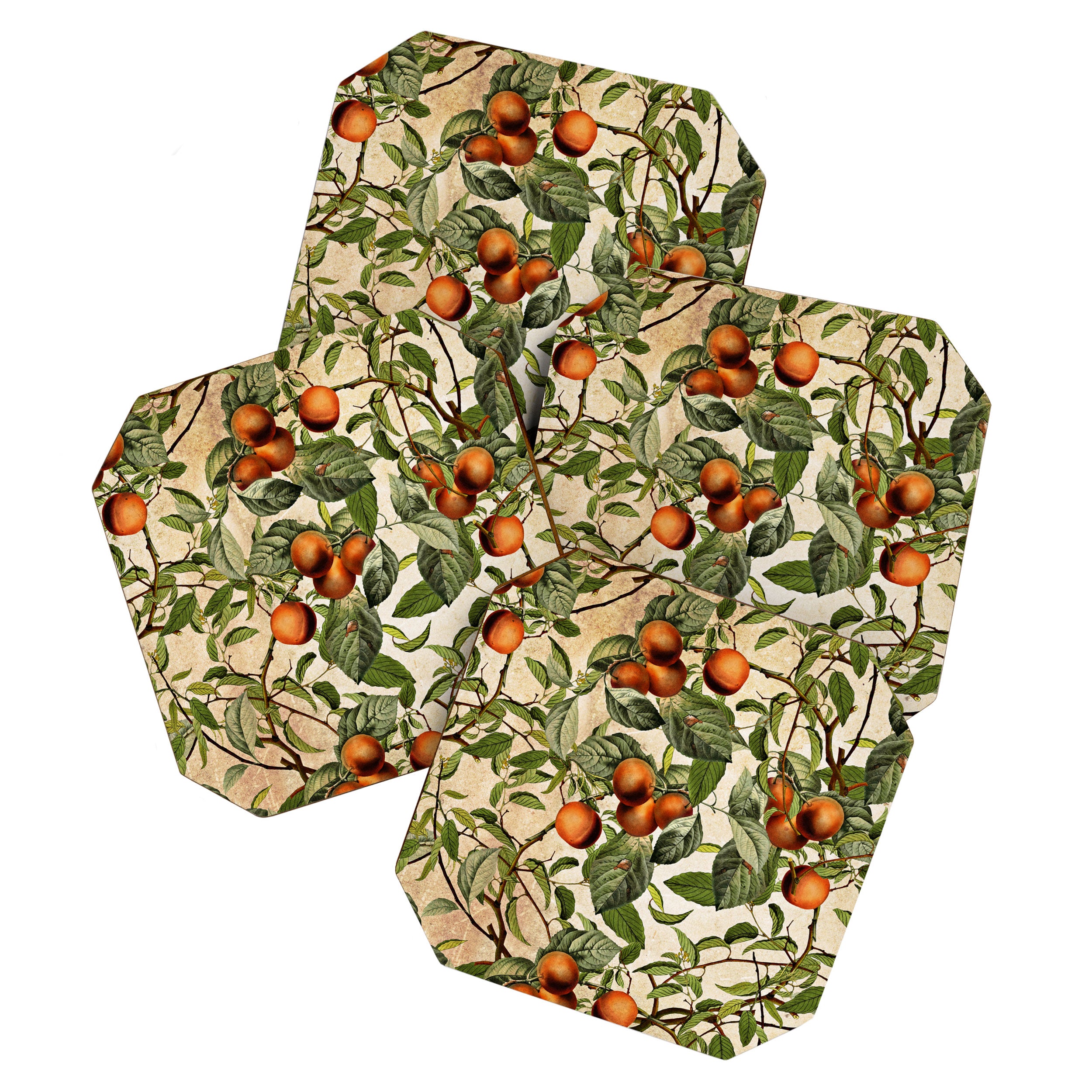 Vintage Fruit Pattern Coaster Gallery Image 1