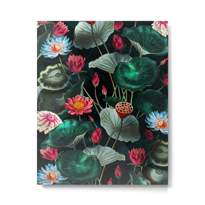 Water Lily - Night Metal Print Gallery Image 1
