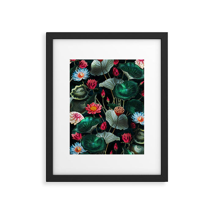 Water Lily - Night Framed Art Print Gallery Image 1
