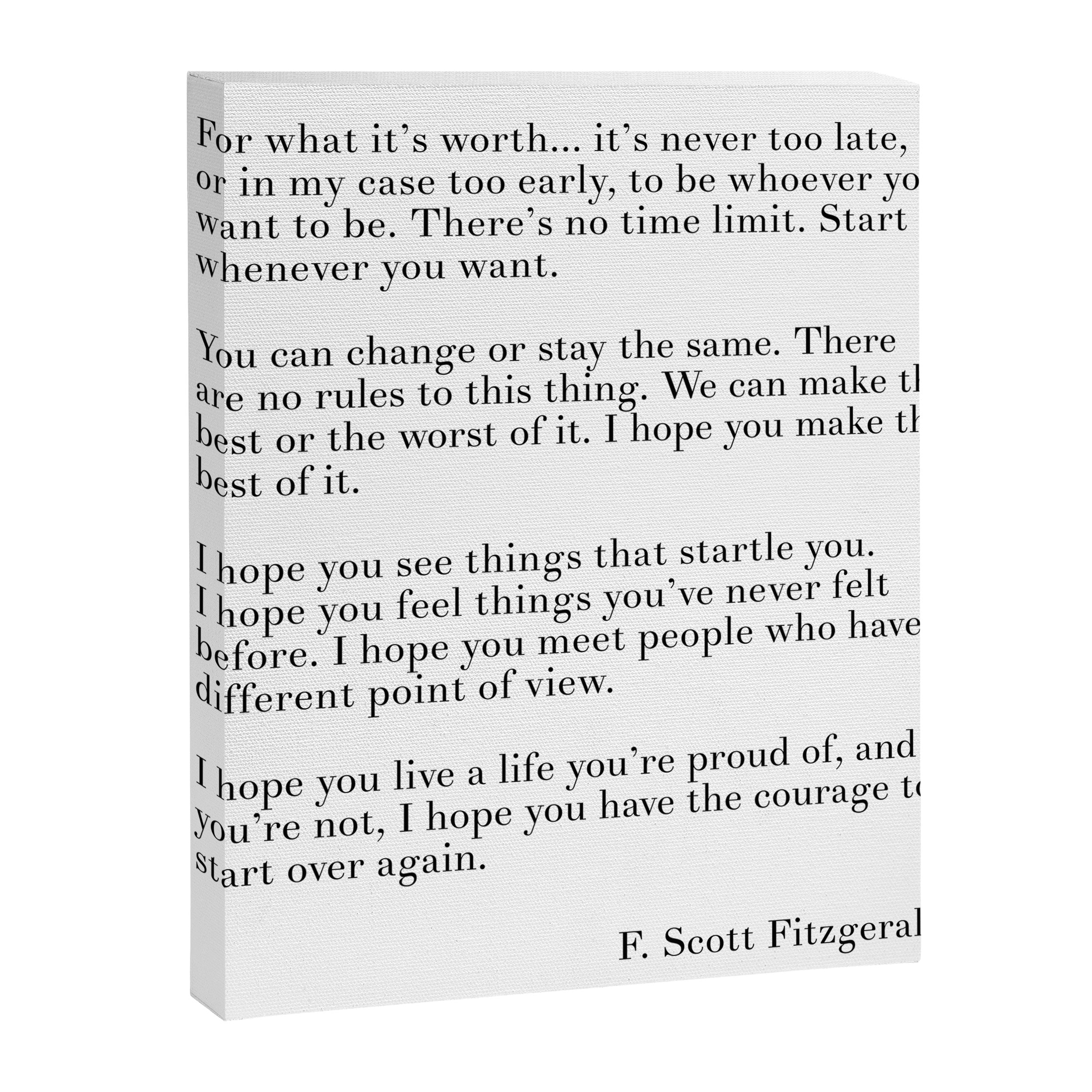 fitzgerald for what it's worth Canvas Print Gallery Image 3