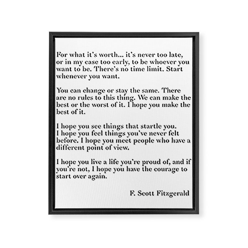 fitzgerald for what it's worth Framed Canvas Print Gallery Image 8