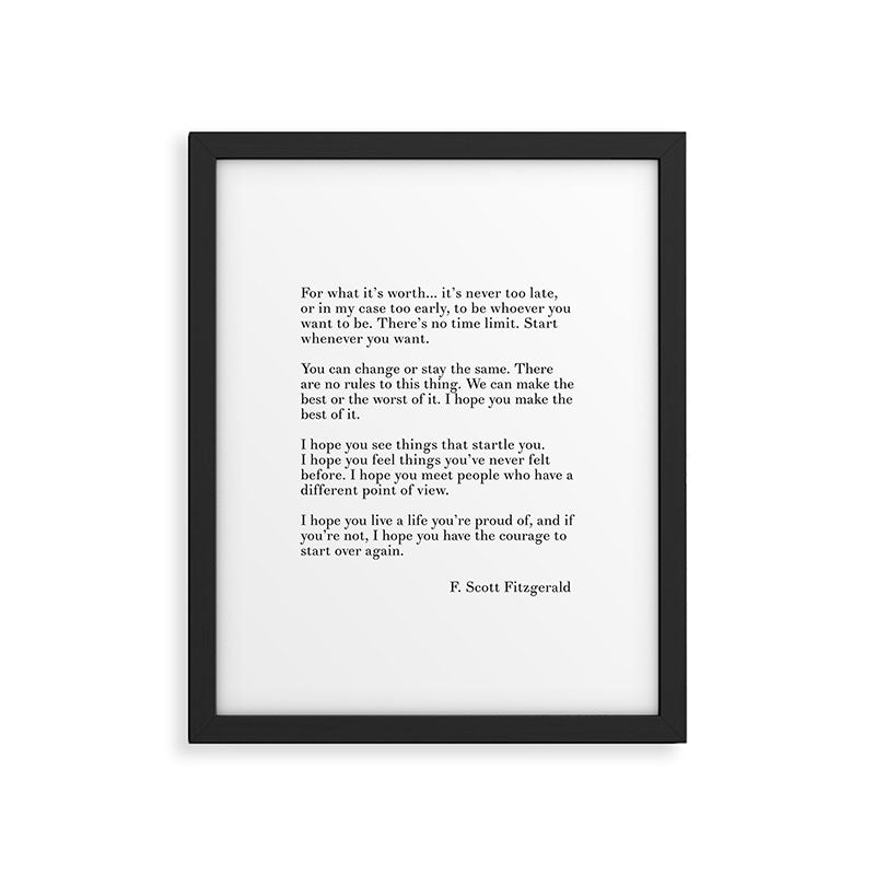 fitzgerald for what it's worth Framed Art Print Gallery Image 6