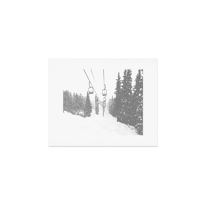 Empty Chairlift // Alone on the Mountain at Copper Whiteout Conditions Foggy Snowfall Art Print Gallery Image 1
