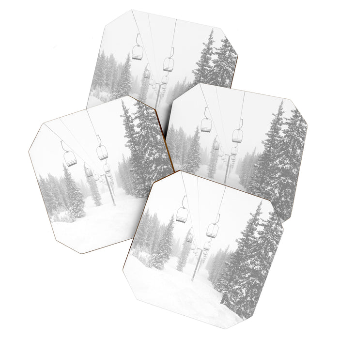 Empty Chairlift // Alone on the Mountain at Copper Whiteout Conditions Foggy Snowfall Coaster Gallery Image 1