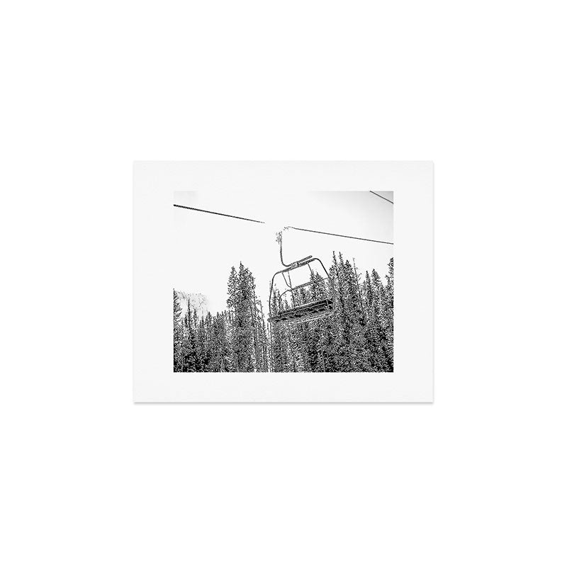 Empty Skilift // Black and White Snowboarding Dreaming of Winter Art Print Gallery Image 1