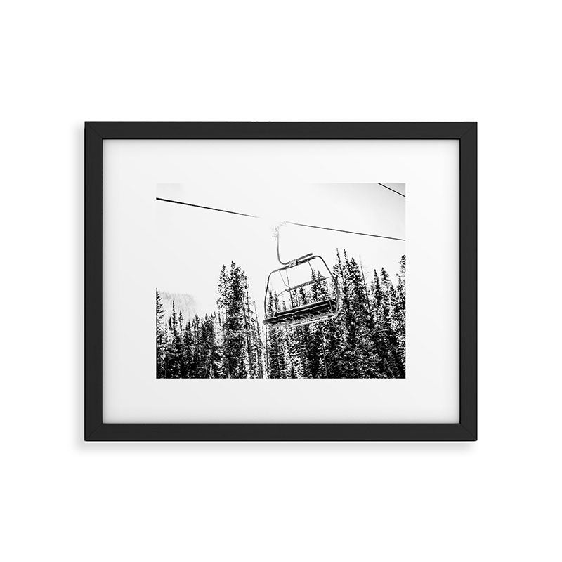 Empty Skilift // Black and White Snowboarding Dreaming of Winter Framed Art Print Gallery Image 5