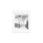 Ski Lift Moon Break // Riding the Mountain at Copper Colorado Luna Sky Peeking Foggy Clouds Art Print Gallery Image 1