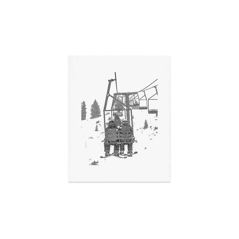 Snow Lift // Ski Chair Lift Colorado Mountains Black and White Snowboarding Vibes Photography Art Print Gallery Image 1
