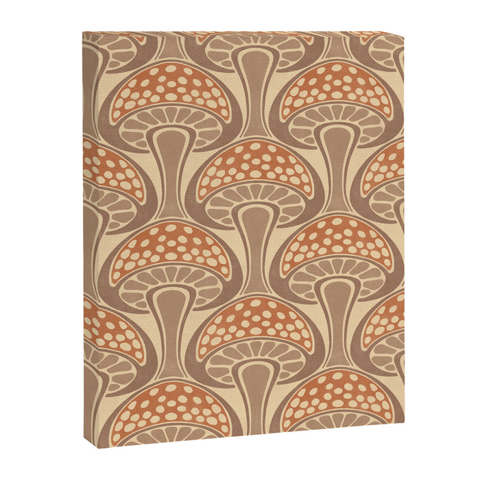 Art Nouveau Mushrooms - taupe and rust Canvas Print Gallery Image 1