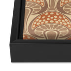Art Nouveau Mushrooms - taupe and rust Framed Canvas Print Gallery Image 3