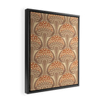 Art Nouveau Mushrooms - taupe and rust Framed Canvas Print Gallery Image 2