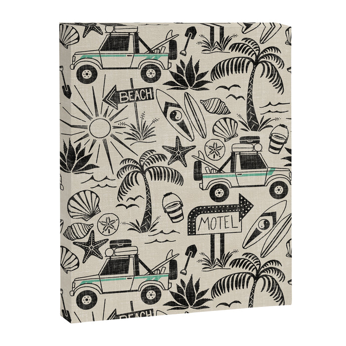 Baja - black and teal Canvas Print Gallery Image 1