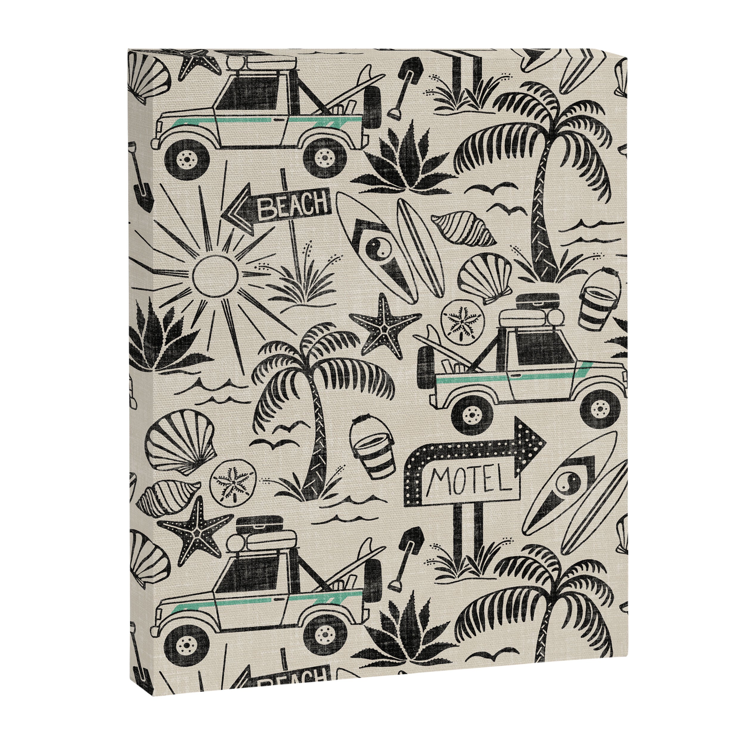 Baja - black and teal Canvas Print Gallery Image 8