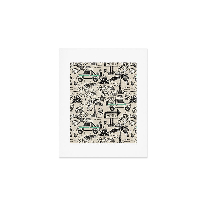 Baja - black and teal Art Print Gallery Image 1