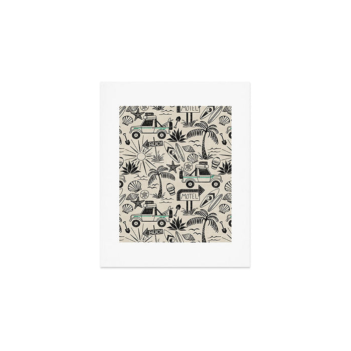 Baja - black and teal Art Print Gallery Image 1