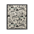 Baja - black and teal Framed Canvas Print Gallery Image 8