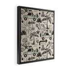 Baja - black and teal Framed Canvas Print Gallery Image 2