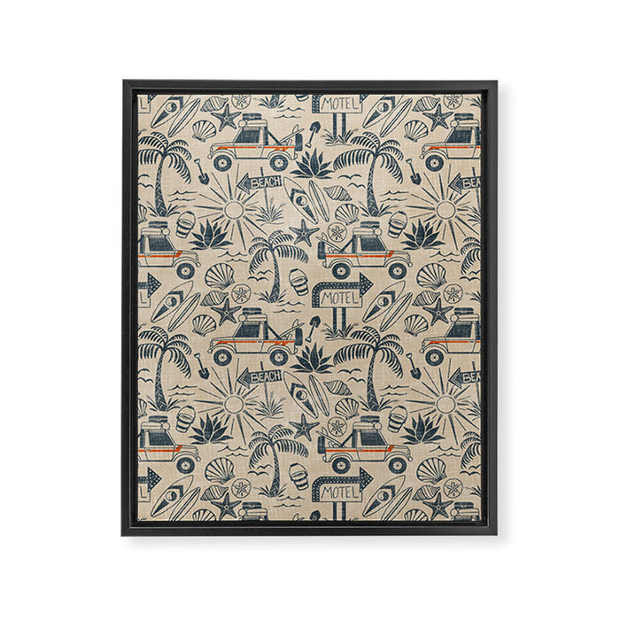 Baja - classic blue and red Framed Canvas Print Gallery Image 1