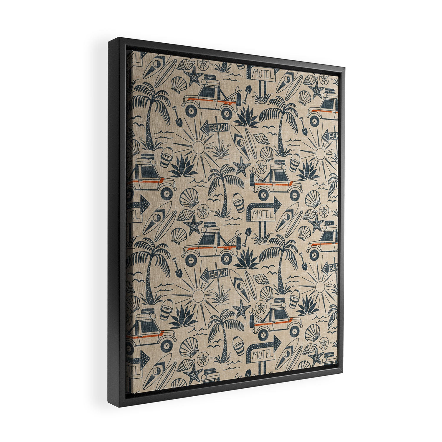 Baja - classic blue and red Framed Canvas Print Gallery Image 2