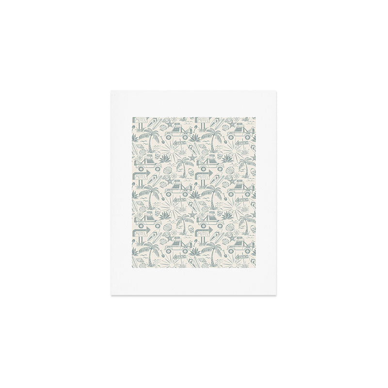 Baja - faded blue Art Print Gallery Image 1