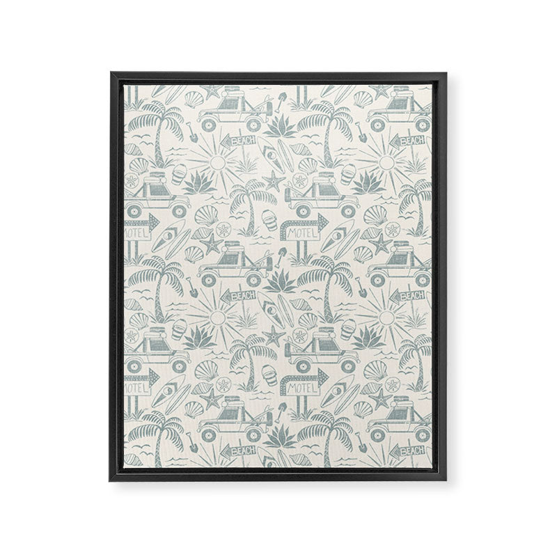 Baja - faded blue Framed Canvas Print Gallery Image 8