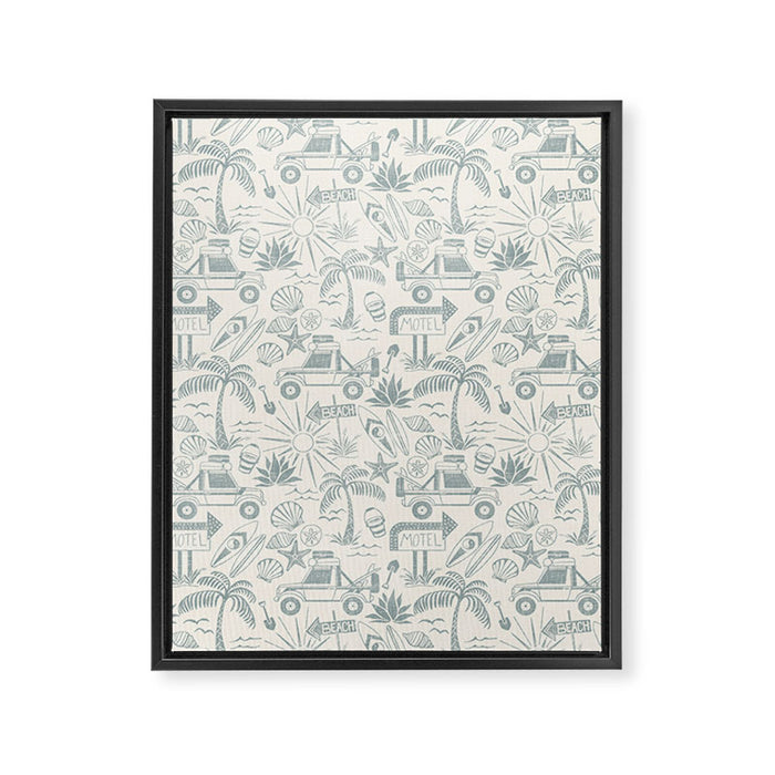Baja - faded blue Framed Canvas Print Gallery Image 1