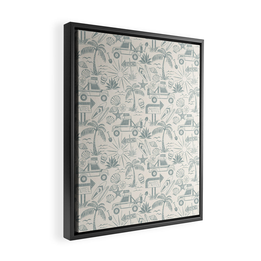 Baja - faded blue Framed Canvas Print Gallery Image 2