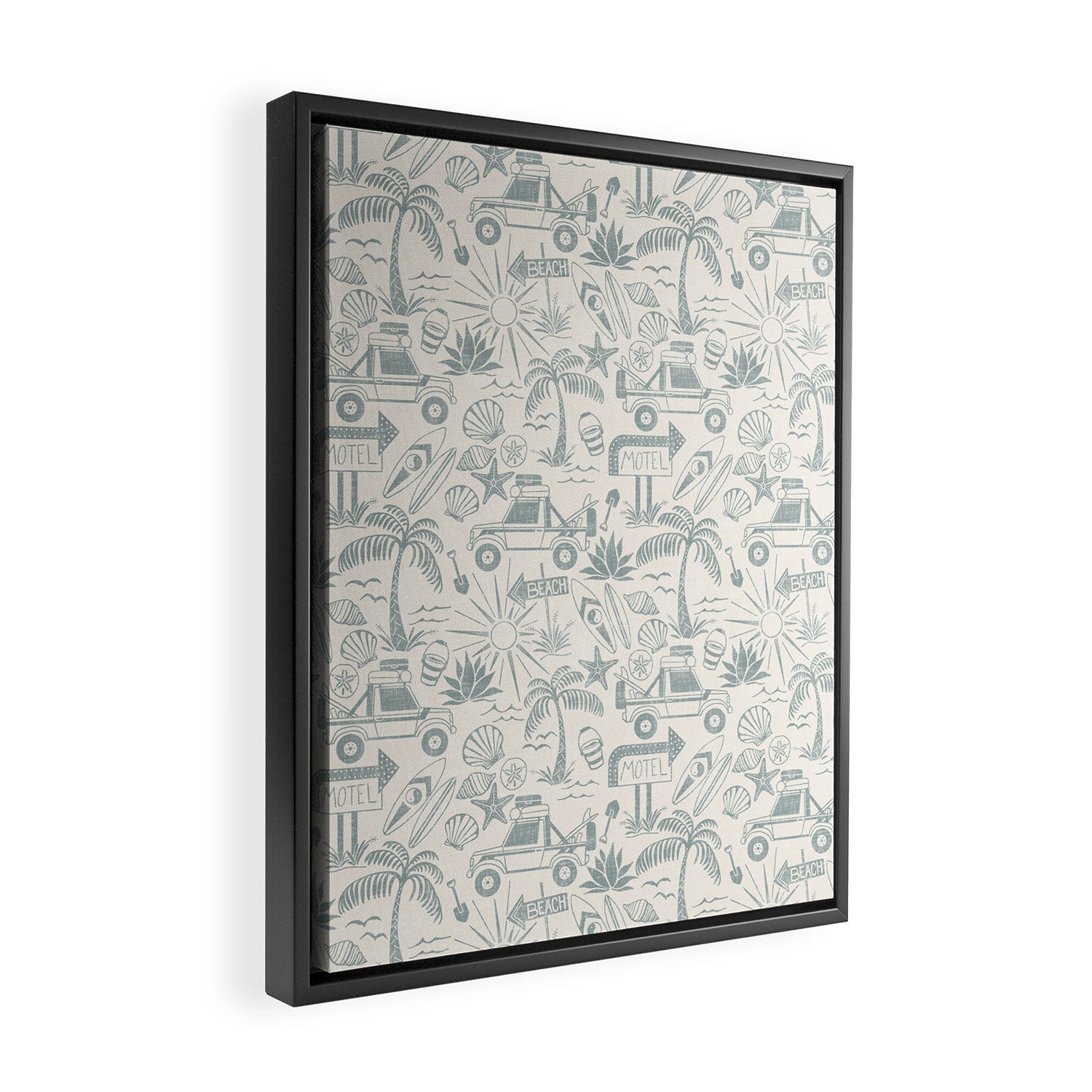 Baja - faded blue Framed Canvas Print Gallery Image 2