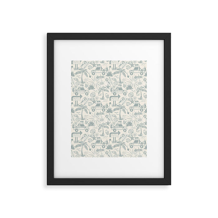 Baja - faded blue Framed Art Print Gallery Image 1