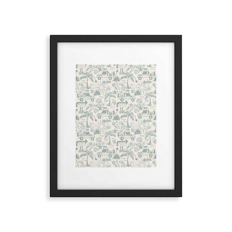 Baja - faded blue Framed Art Print Gallery Image 6