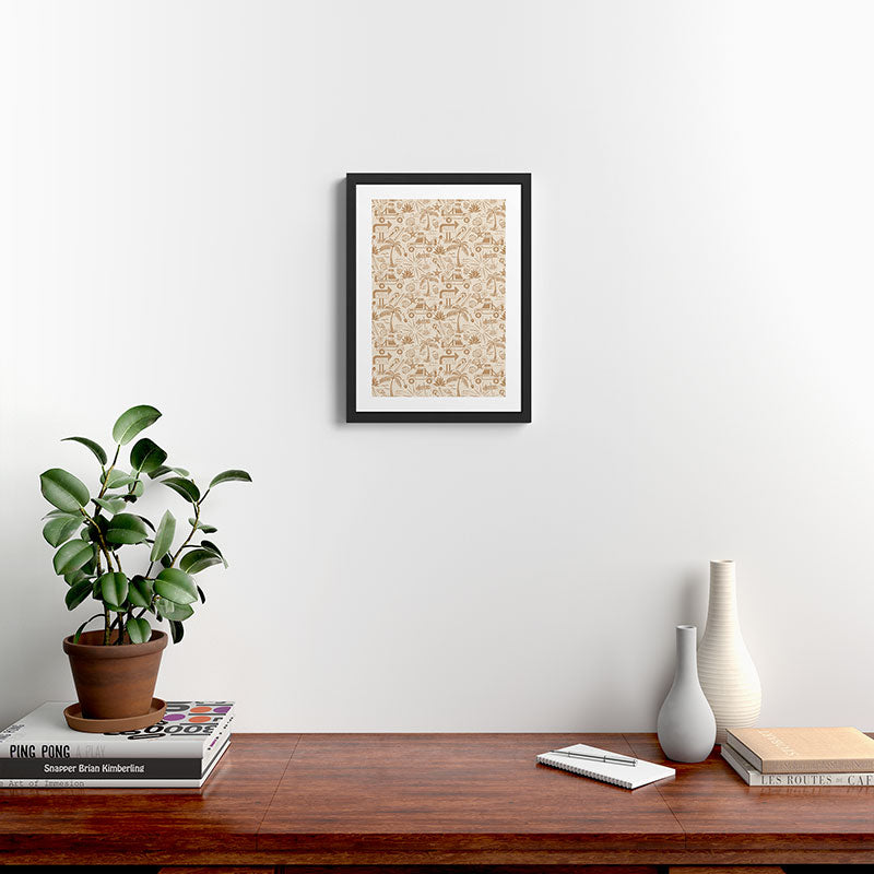Baja - ochre gold Framed Art Print Gallery Image 2