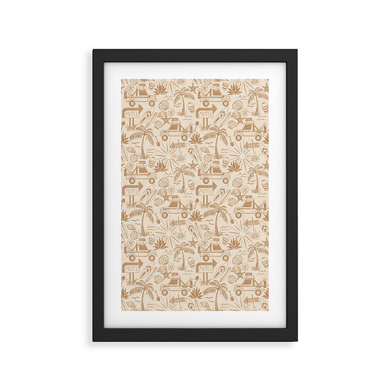 Baja - ochre gold Framed Art Print Gallery Image 3