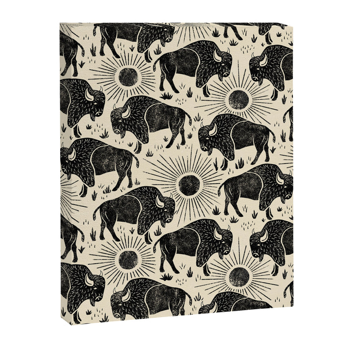 Bison - black and cream Canvas Print Gallery Image 1