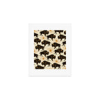 Bison - black, gold, moss green, and cream Art Print Gallery Image 1