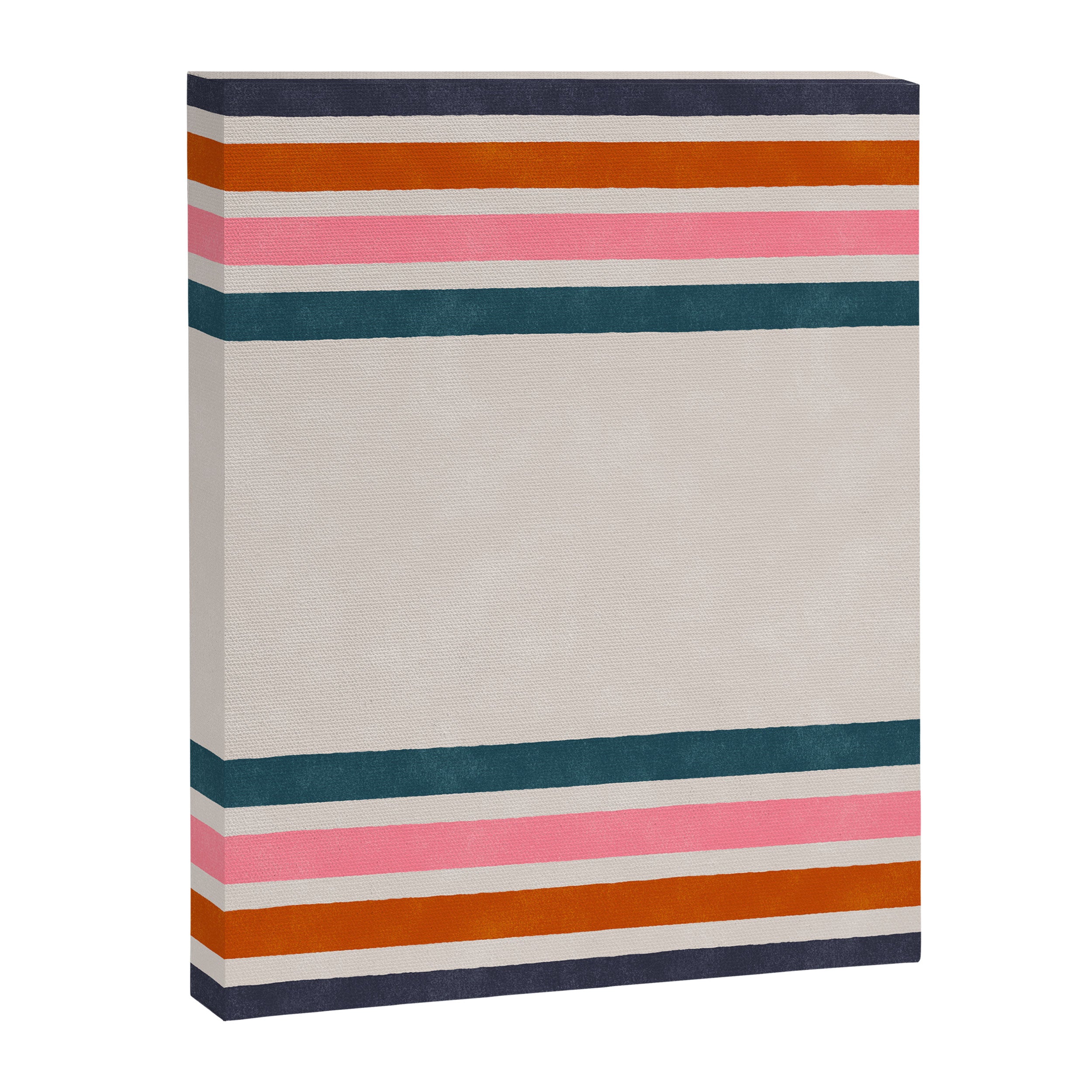 Blanket Stripe - silver grey with pink Canvas Print Gallery Image 6